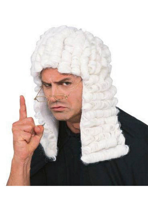 Men's White Judge Wig - costumesupercenter.com