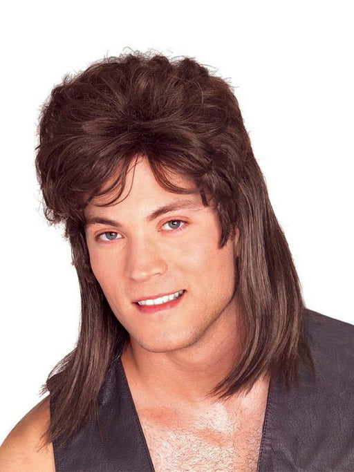 Men's Brown Mullet Wig - costumesupercenter.com