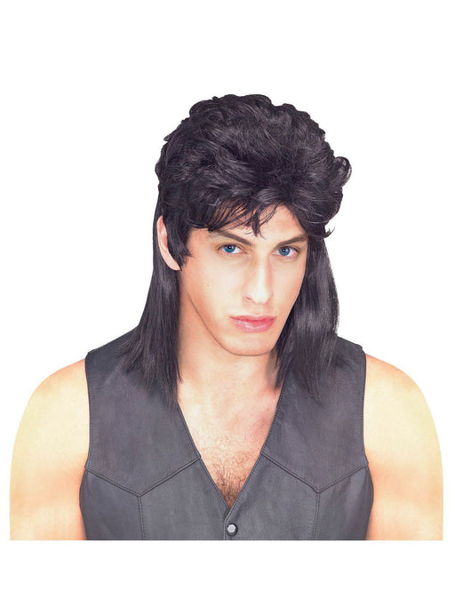 Men's Black Mullet Wig - costumesupercenter.com