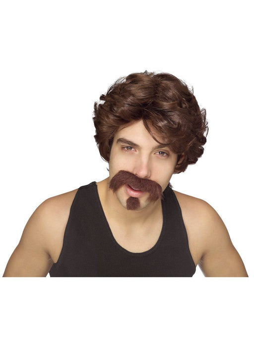 Men's Brown Big John Wig with Mustache and Goatee - costumesupercenter.com
