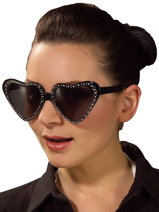 Adult Rhinestone Heart Glasses Accessory - costumesupercenter.com