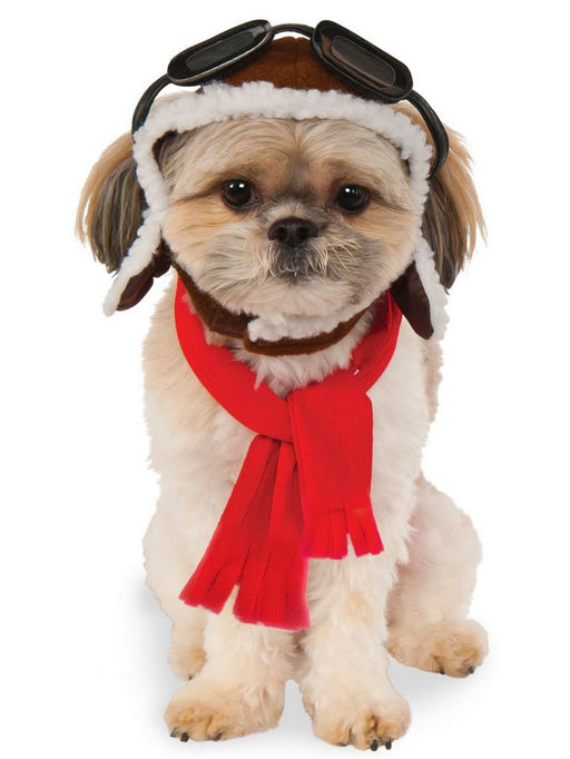 Aviator Hat/ Scarf Set Dog Pet Costume - costumesupercenter.com