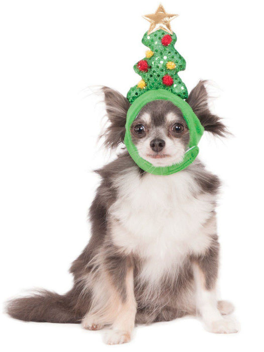 Light Up Christmas Tree Hat Accessory For Pets - costumesupercenter.com