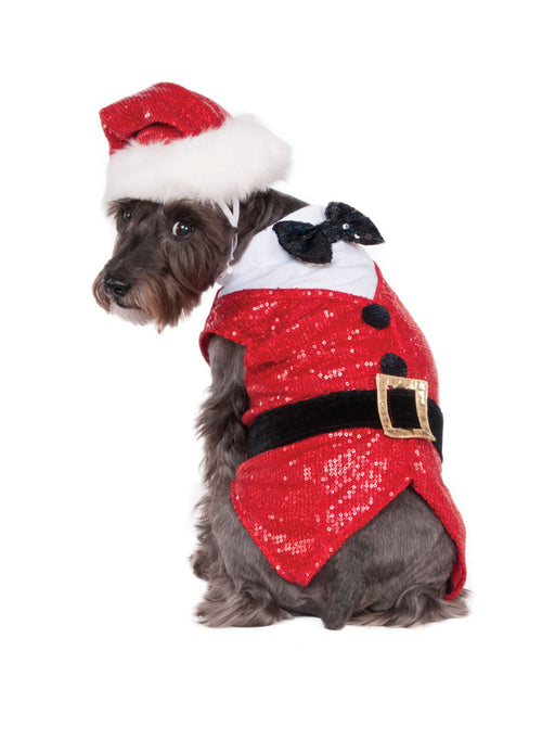 Sequin Santa Outfit Classic Pet Costume - costumesupercenter.com