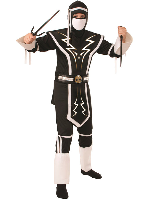 Boys' White/Black Skull Ninja Costume - costumesupercenter.com