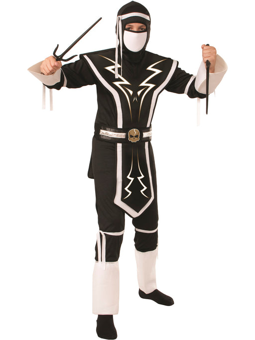 Boys White/Black Skull Ninja Costume - costumesupercenter.com