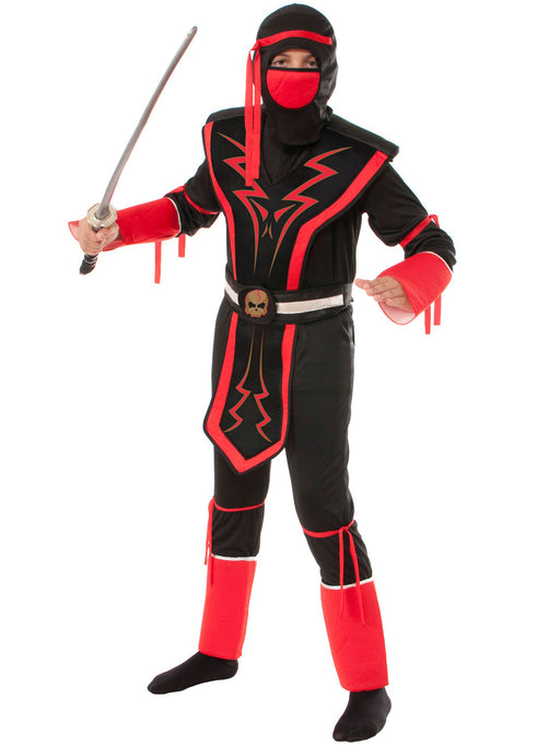 Boys Red/Black Skull Ninja Costume - costumesupercenter.com