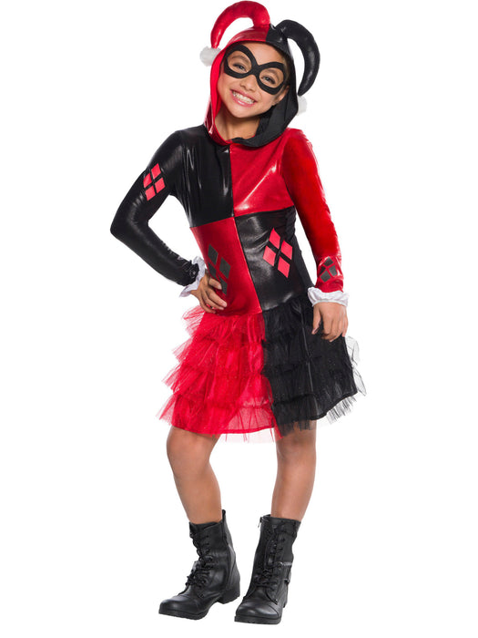 DC Comics Girls Harley Quinn Hoodie Dress - costumesupercenter.com