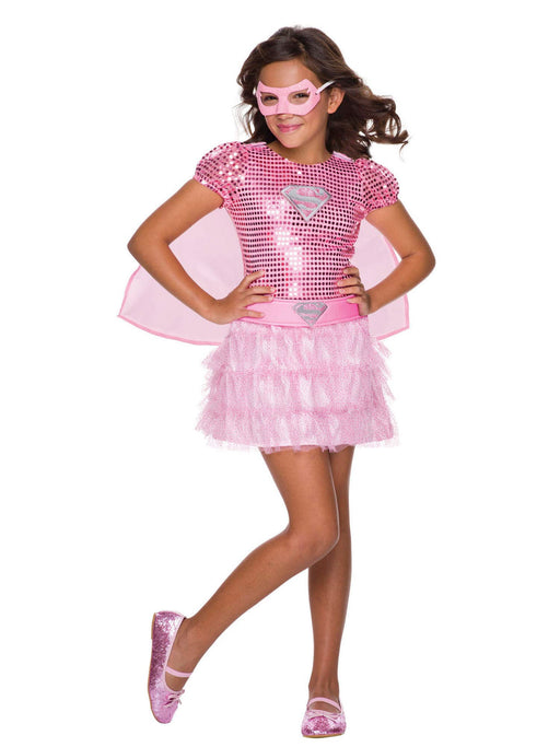 DC Comics Child Supergirl Pink Sequin Costume - costumesupercenter.com