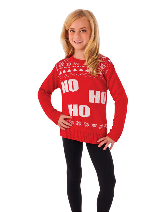 Ho Ho Ho Classic Sweater For Kids - costumesupercenter.com