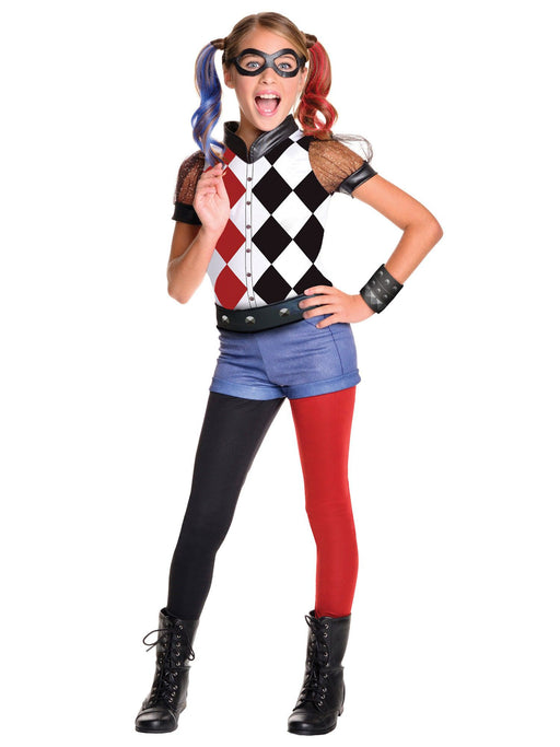 DC SuperHero Girls Harley Quinn Deluxe Costume - costumesupercenter.com