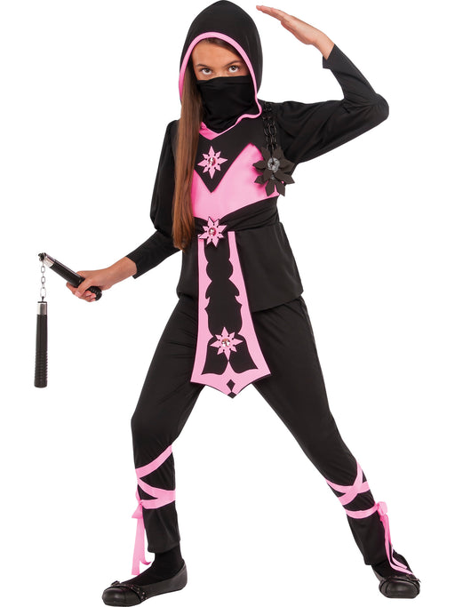 Girls Pink Crystal Ninja Costume - costumesupercenter.com