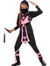 Girls Pink Crystal Ninja Costume - costumesupercenter.com