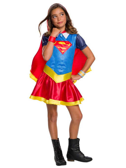 DC Super Hero Girls Kids Supergirl Hoodie Dress - costumesupercenter.com