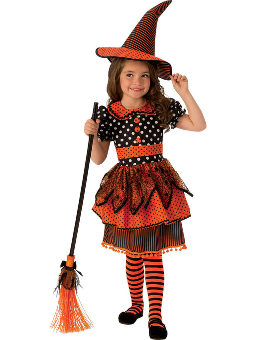 Polka Dot Witch Costume for Girls - costumesupercenter.com