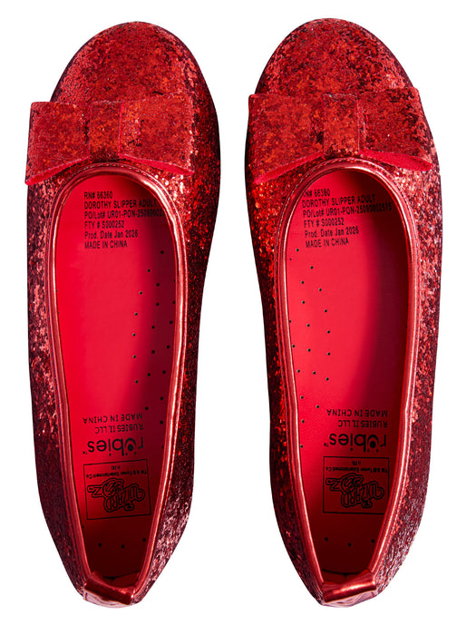 Adult Red Glitter Ballet Deluxe Shoes - costumesupercenter.com