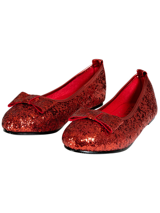 Adult Red Glitter Ballet Deluxe Shoes - costumesupercenter.com
