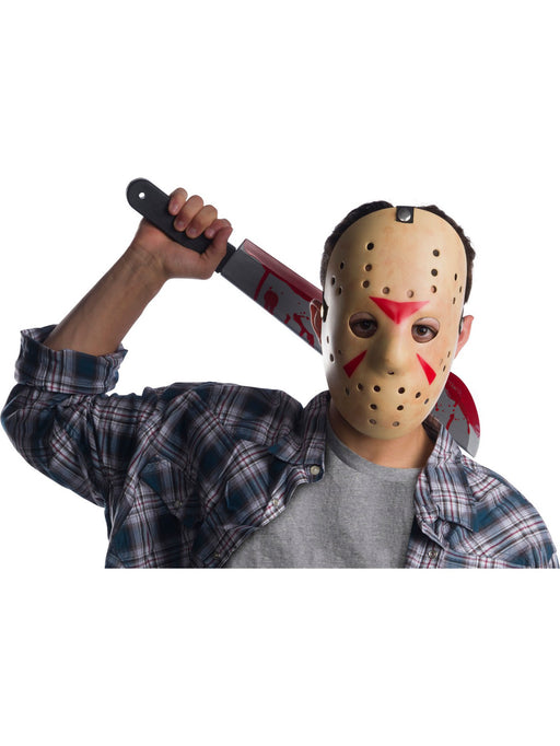Adult Friday the 13th Jason Voorhees Hockey Half Mask - Deluxe - costumesupercenter.com