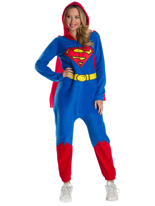 DC Super Heroes Womens Superman Jumpsuit - costumesupercenter.com