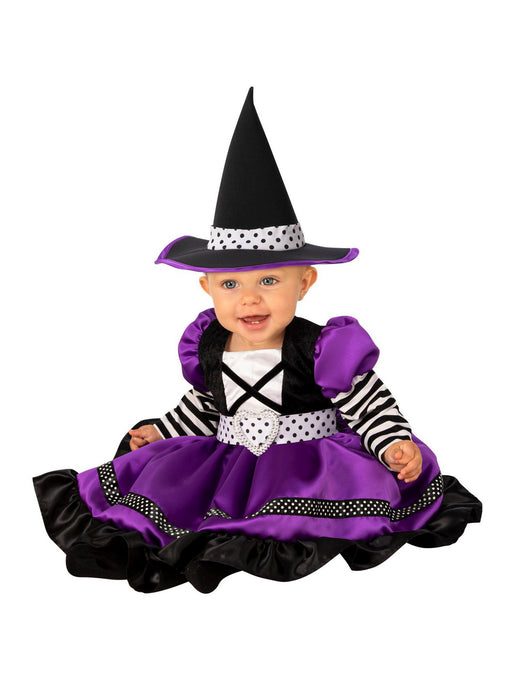 Baby/Toddler Purple & Black Witch Costume - costumesupercenter.com