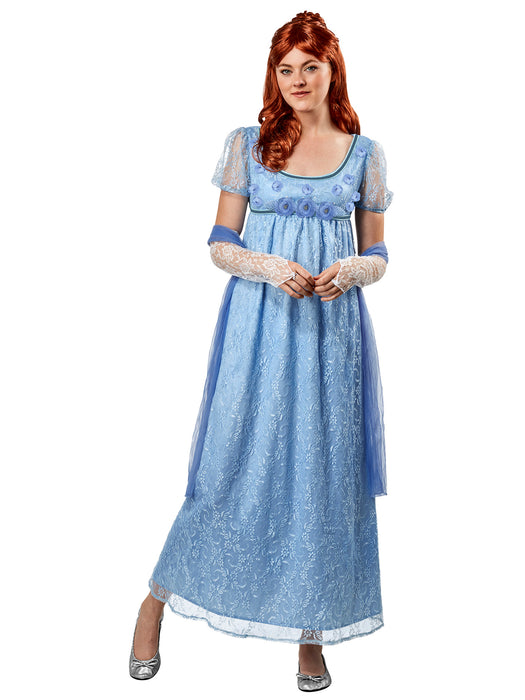 Regency Blue Lace Dress for Adults - costumesupercenter.com