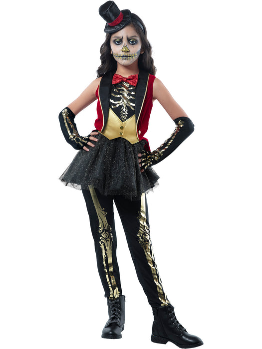 Kids Circus Skeleton Girl Costume - costumesupercenter.com