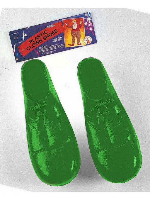 Green Plastic Clown Shoes for Child - costumesupercenter.com