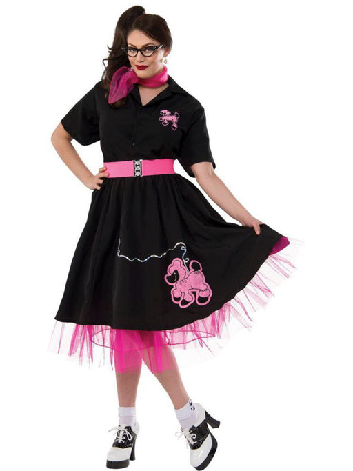 Plus Adult Poodle Skirt Complete Outfit Costume - costumesupercenter.com