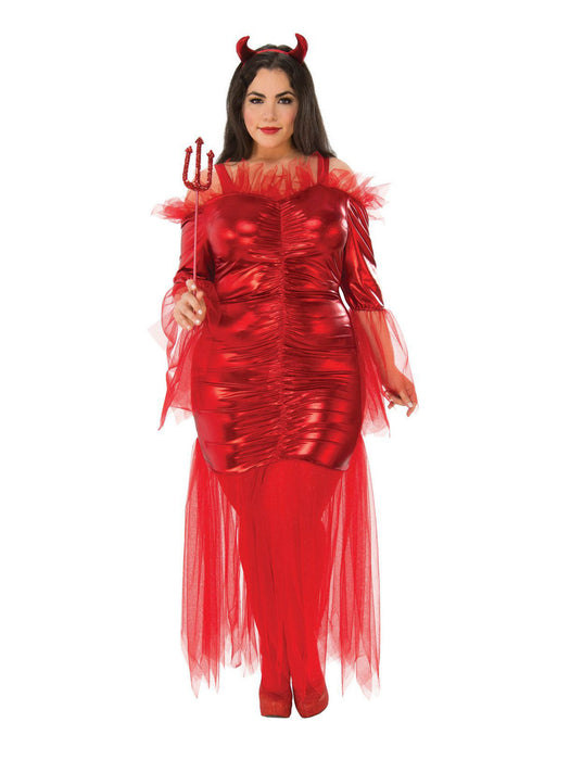 Curvy Red Devil Plus Size Costume - costumesupercenter.com