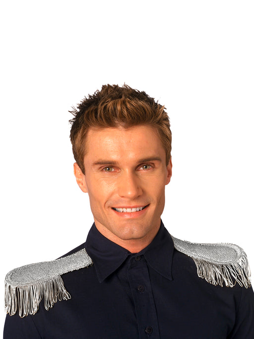 Adult Silver Epaulettes Accessory - costumesupercenter.com