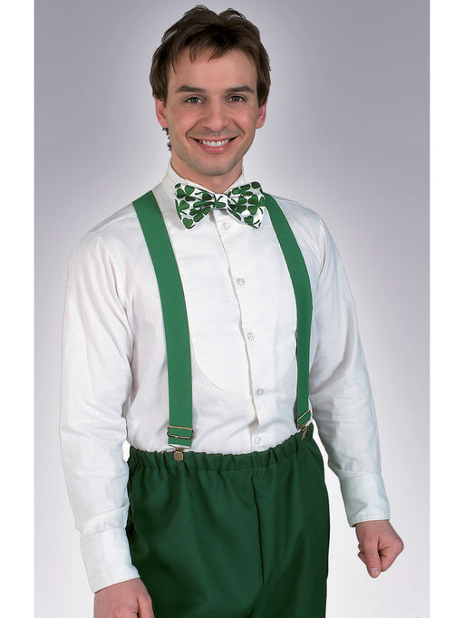 Adult Green Clown Suspenders Accessory - costumesupercenter.com