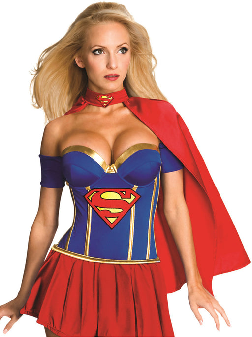 Womens Sexy Supergirl Corset Costume - costumesupercenter.com