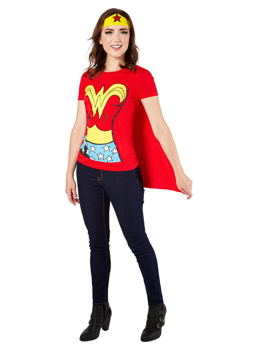 Wonder Woman T-Shirt Adult Costume Kit - costumesupercenter.com
