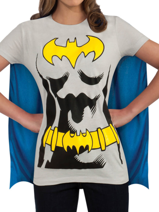 Women's Batgirl Shirt, Mask and Cape — Costume Super Center