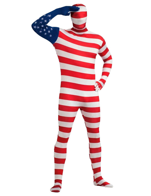 Mens USA Flag Skin Suit Adult Costume - costumesupercenter.com
