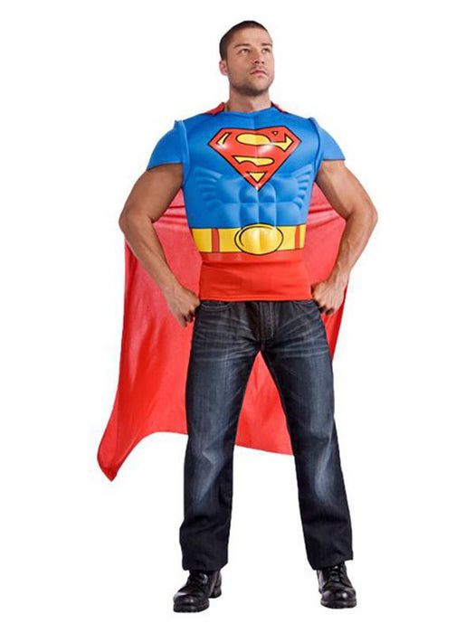 Mens Superman Adult Muscle Chest Top Costume — Costume Super Center