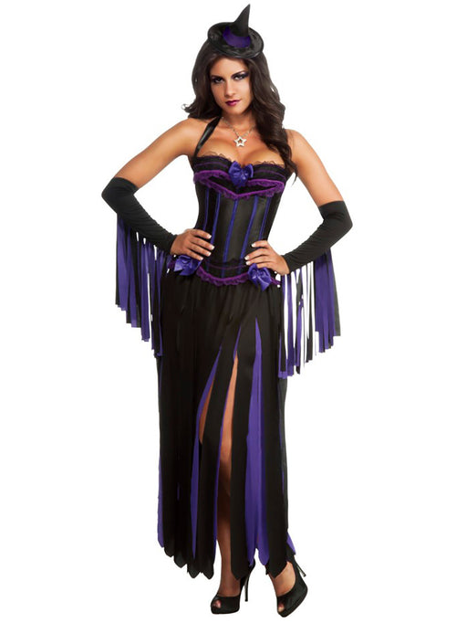 Womens Sexy Purple Witch Costume - costumesupercenter.com
