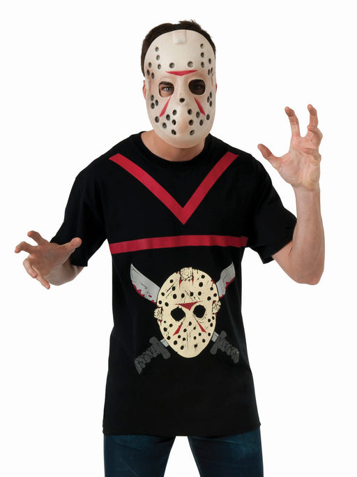 Adult Jason Shirt and Hockey Mask - costumesupercenter.com