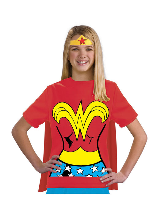 Wonder Woman Shirt Kids Costume - costumesupercenter.com