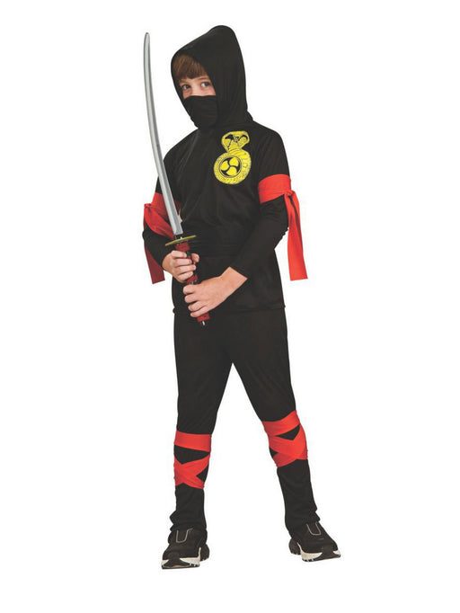 Black Ninja Fuller Cut Kids Costume - costumesupercenter.com