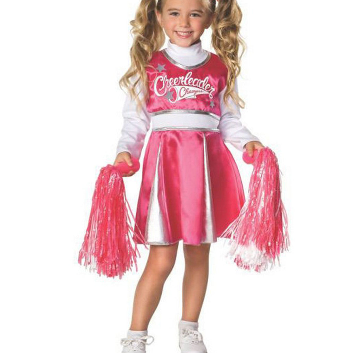 Child Pink and White Cheerleader Costume — Costume Super Center