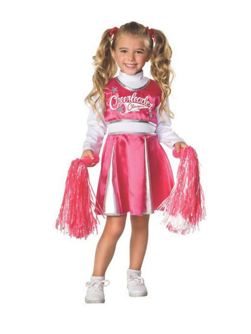 Child Pink and White Cheerleader Costume - costumesupercenter.com