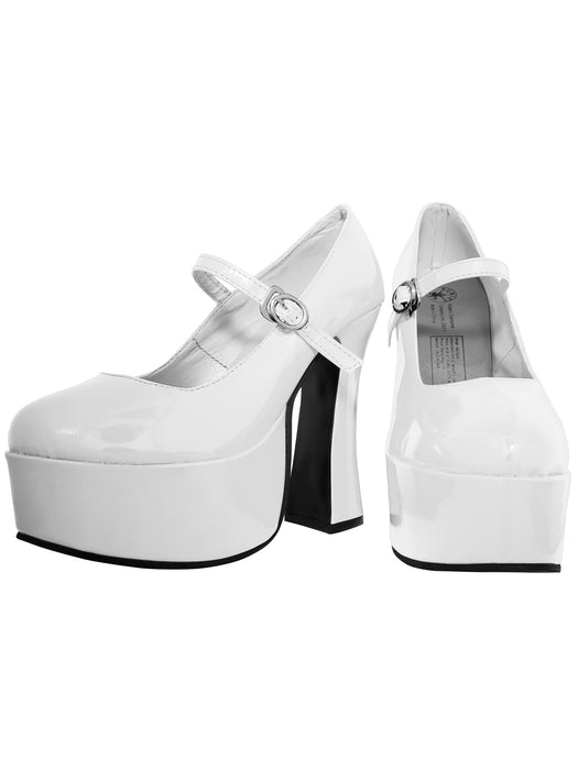 Adult White Mary Janes Shoes - costumesupercenter.com