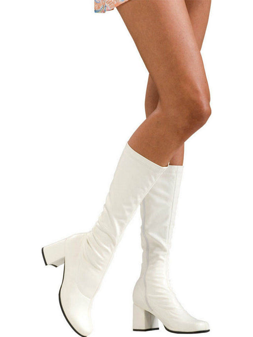 Adult White Go Go Boots - costumesupercenter.com