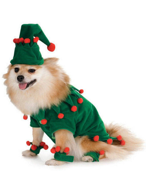 Red and Green Elf Pet Costume - costumesupercenter.com