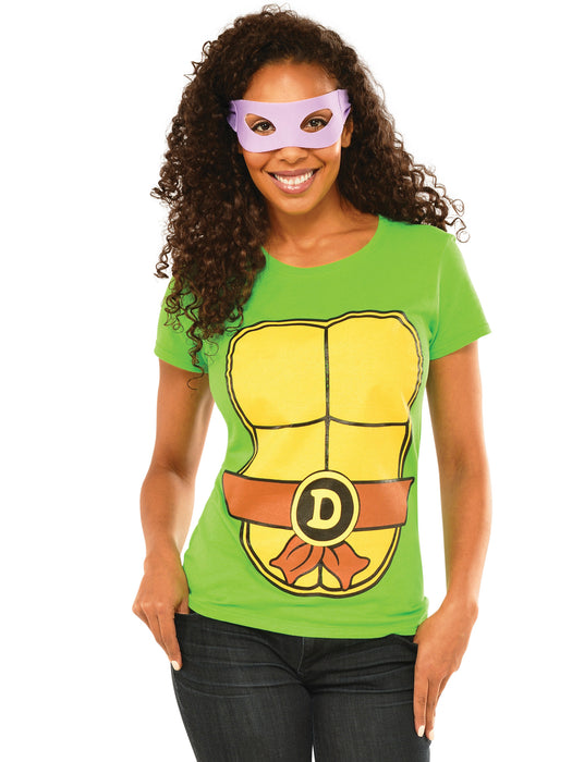Women's Donatello Shirt and Eye Mask - costumesupercenter.com