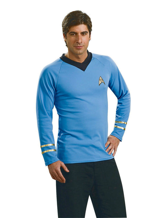 Star Trek Classic Blue Shirt Deluxe Adult Costume - costumesupercenter.com