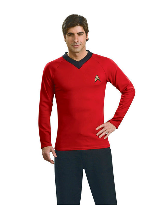 Star Trek Classic Adult Deluxe Red Shirt - costumesupercenter.com