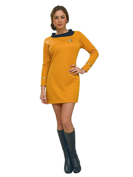 Star Trek - Deluxe Classic Commander Gold Dress - Adult Womens Costume - costumesupercenter.com