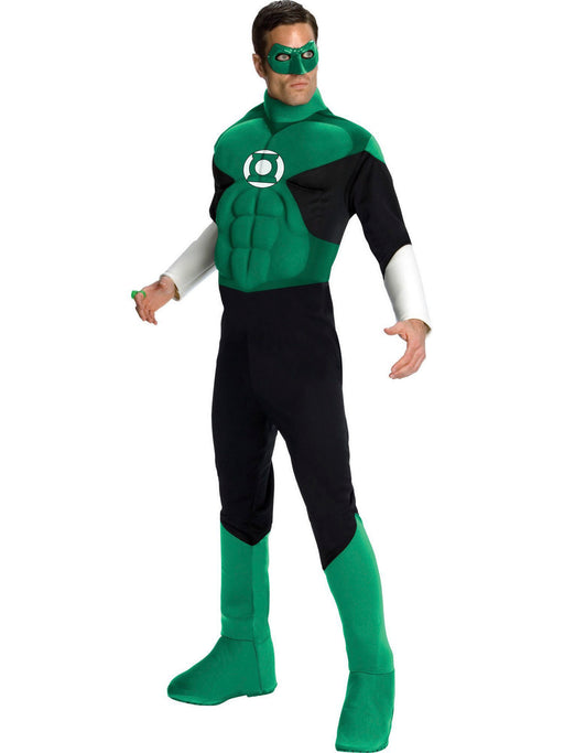 Mens Deluxe Muscle Chest Green Lantern Costume - costumesupercenter.com